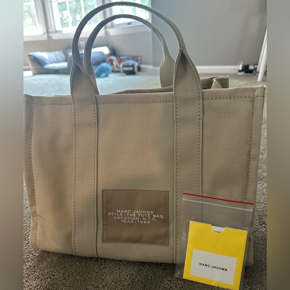 Marc Jacobs Canvas Medium Tote (Beige) - Picture 6 of 7